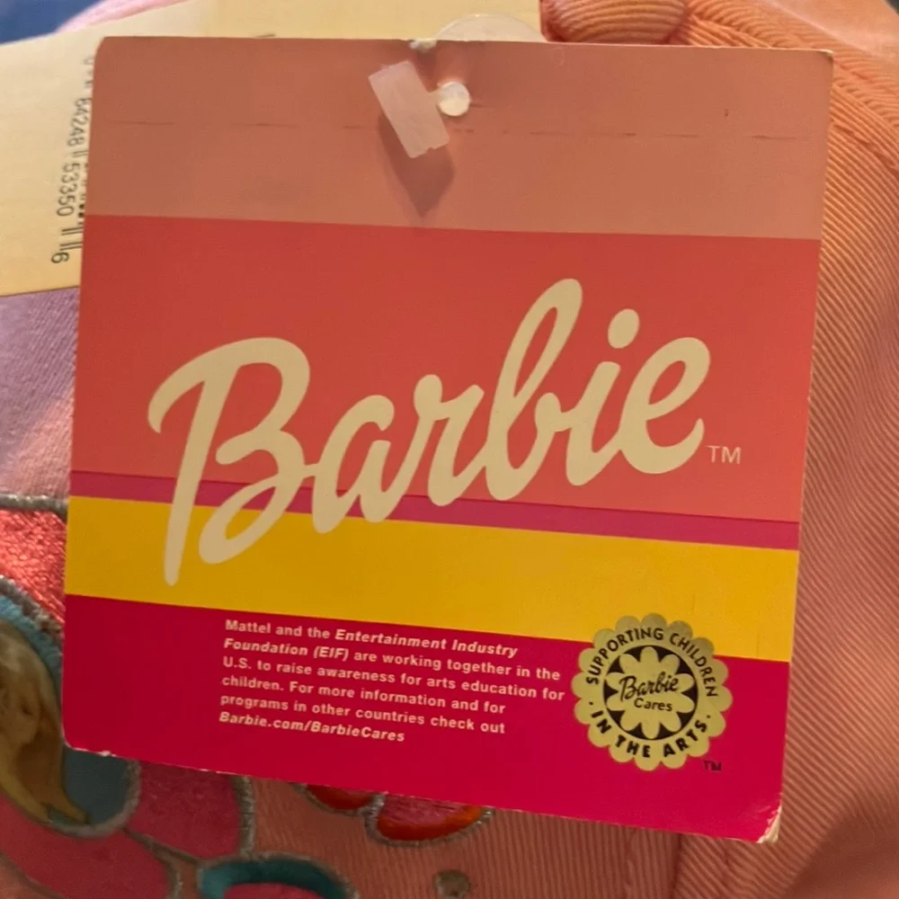 Barbie Pink Ball Cap With Portrait‎ and Embroidery Floral Design